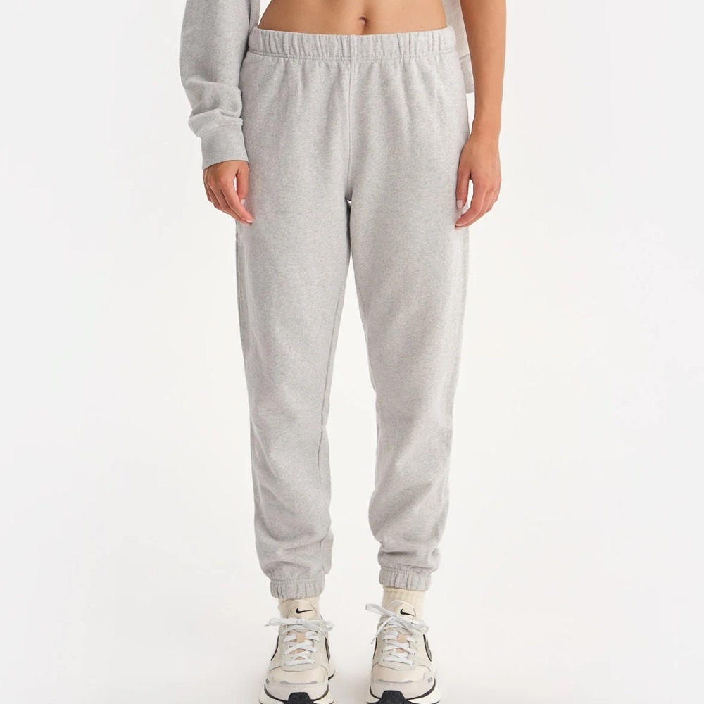 MATE the Label Organic Fleece Relaxed Fit Sweatpants size XS Heather Gray NWT